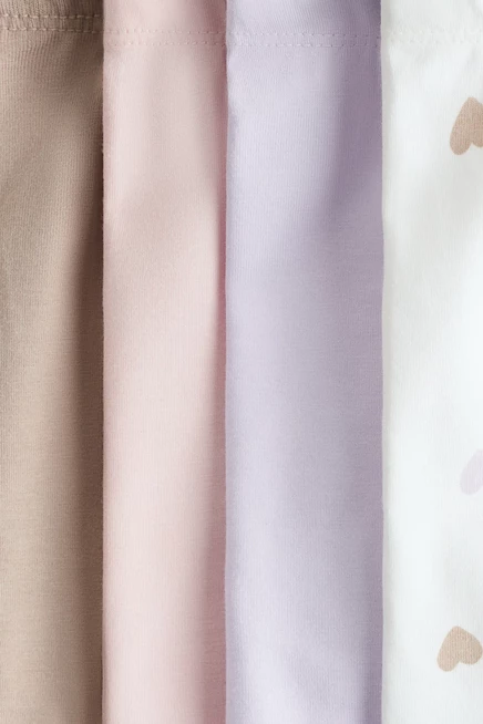 Детские шорты H&M, 4 шт., светло-фиолетовые с сердечками
