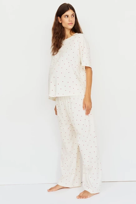 Пижама для беременных H&M MAMA, белая в сердечки