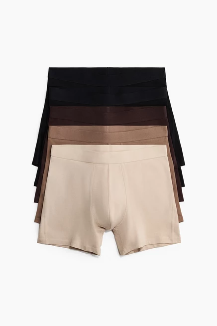 Мужские боксеры H&M 5 шт. с лайкрой, бежево-коричневые