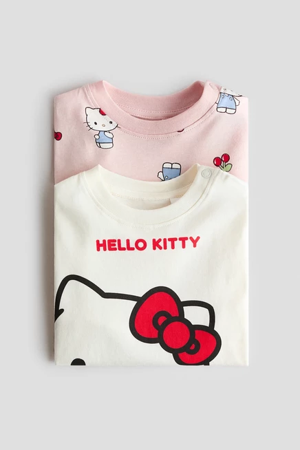 Детский набор футболок H&M 2 шт. Hello Kitty, светло-розовый