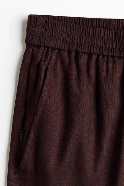 Мужские брюки H&M льняной смеси, темно-коричневые