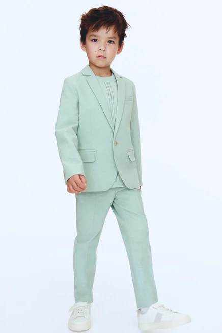 Детские костюмные брюки H&M узкого кроя, мятные