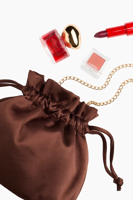 Косметичка H&M на завязке, коричневая