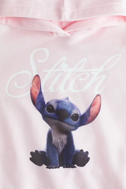 Детская толстовка с капюшоном H&M Lilo & Stitch, розовая