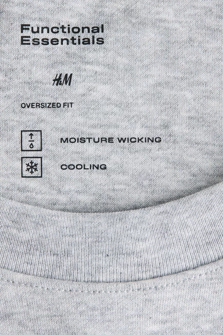 Женская футболка H&M оверсайз, серая меланж