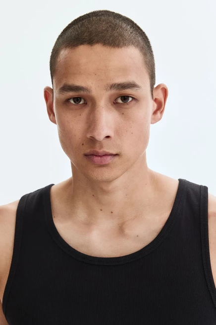 Мужская майка H&M в рубчик, черная