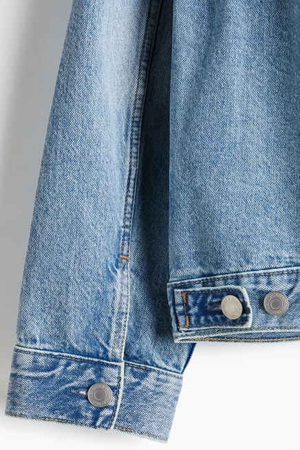 Мужская джинсовая куртка H&M свободного кроя, синяя
