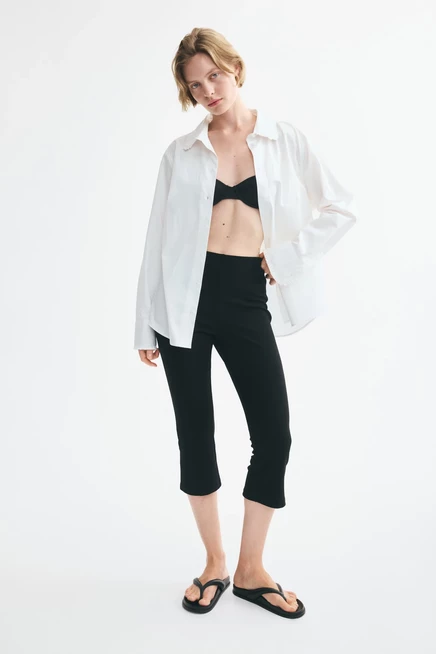 Женская рубашка H&M из хлопкового поплина, белая