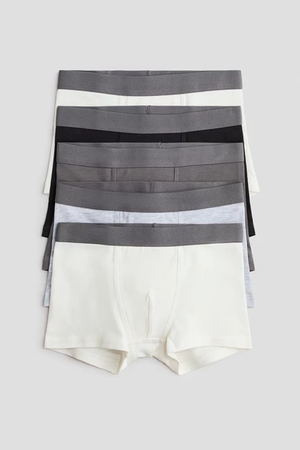 Боксерские трусы в упаковке из 5 штук white/gray