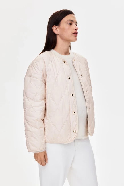 Женская стёганая куртка MAMA H&M для слингоношения, кремовая