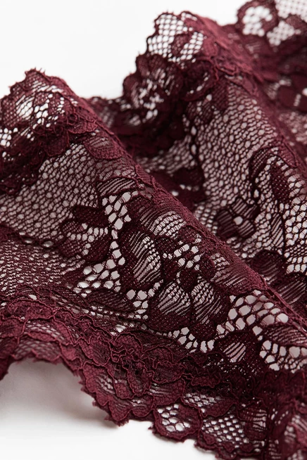 3-Pack Lace Brazilian Briefs burgundy