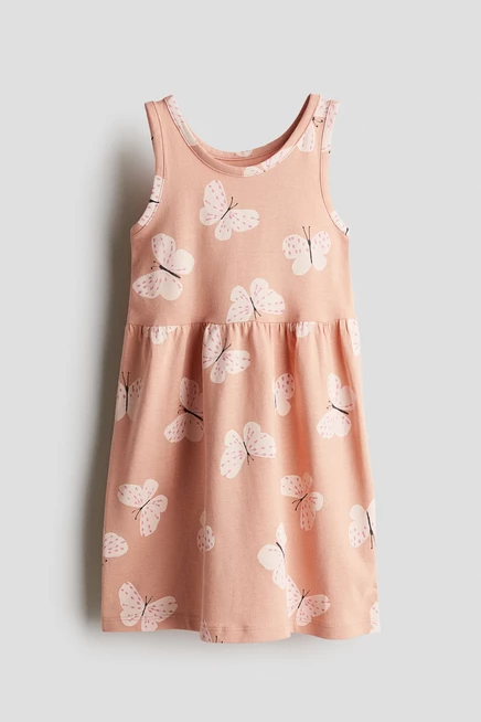 peach pink/butterflies