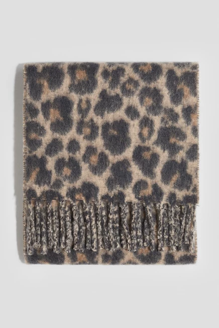 Шарф с матовой отделкой beige/leopard print