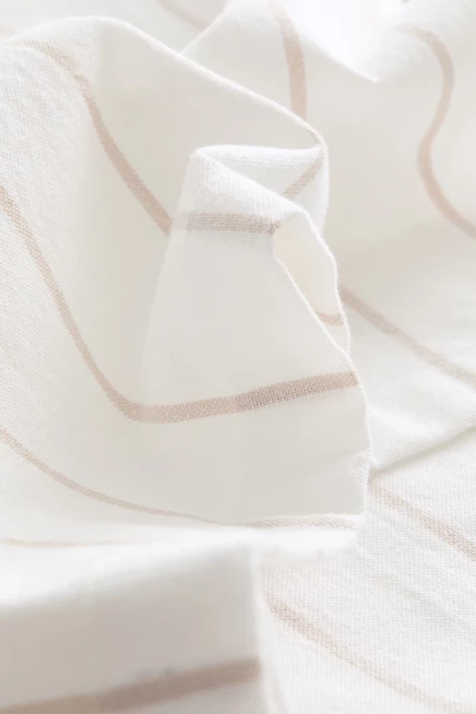 Скатерть H&M из льняной смеси, полосатая, бело-бежевая