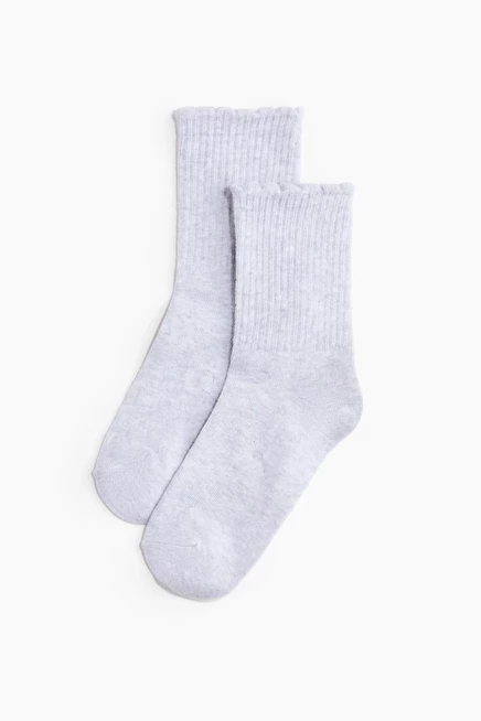Женские носки H&M, 3 пары, черные/белые/серый меланж