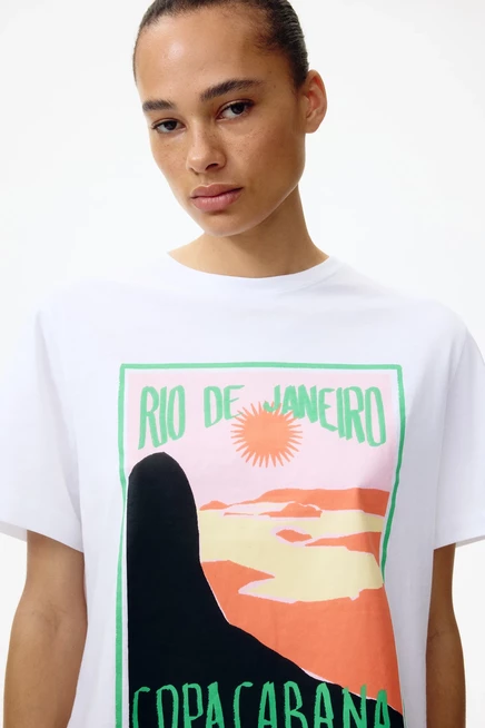 Женская футболка H&M «Рио-де-Жанейро», белая