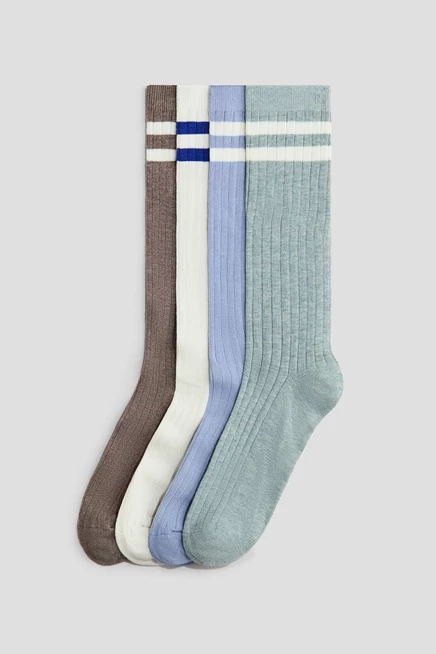 4-pack Socks turquoise/brown
