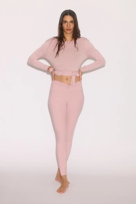 Женские спортивные леггинсы H&M SoftMove, нежно-розовые