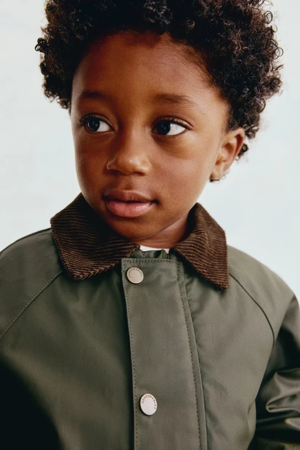 Waxed Cotton Jacket dark khaki green