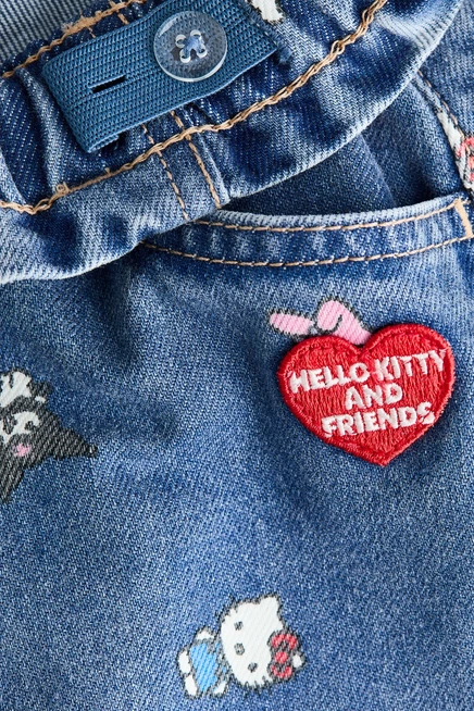 Детская джинсовая юбка H&M с принтом Hello Kitty, синяя