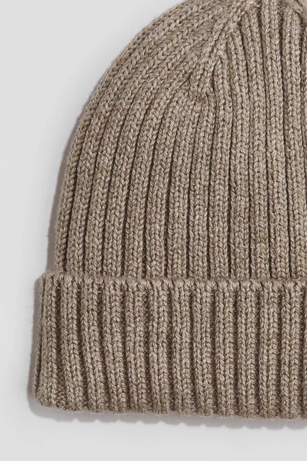 Ribbed Beanie beige
