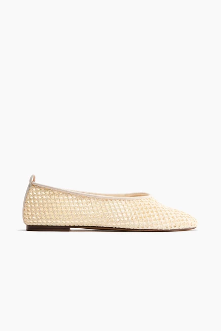 Женские балетки H&M плетеные, кремовые