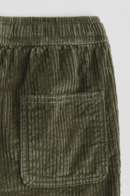 Cotton Corduroy Joggers khaki green