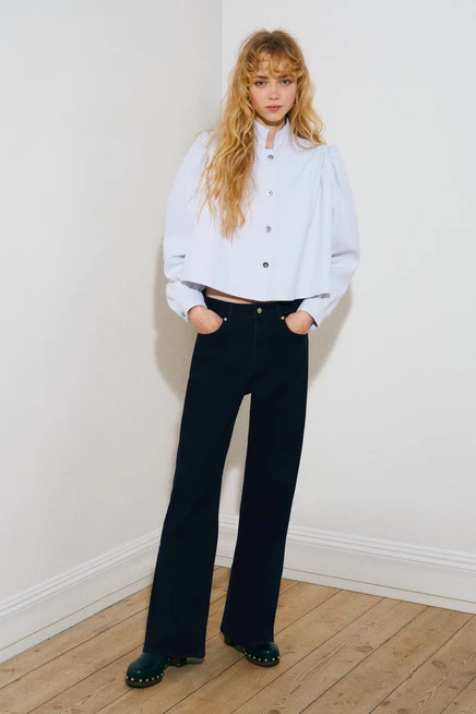 Женские джинсы H&M Harper широкие, темно-синие