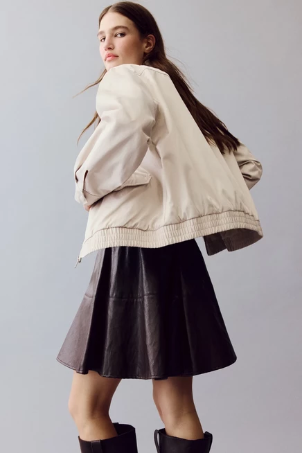 Женская куртка H&M с воротником-стойкой, светло-бежевая