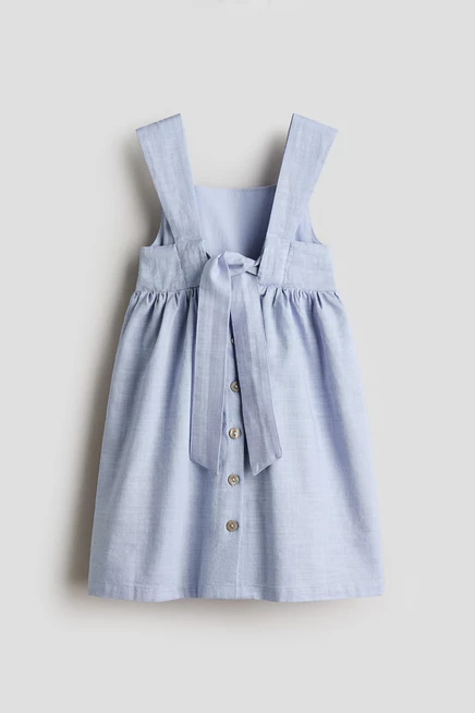 Empire-Waist Cotton Dress light blue