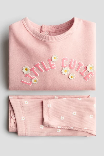 Комплект из 2 предметов H&M для малышей, светло-розовый