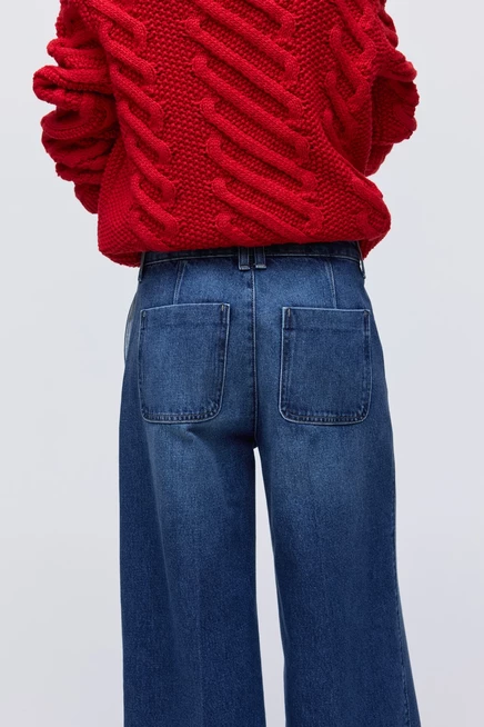 Женские джинсы H&M сверхширокие с высокой талией, джинсовые