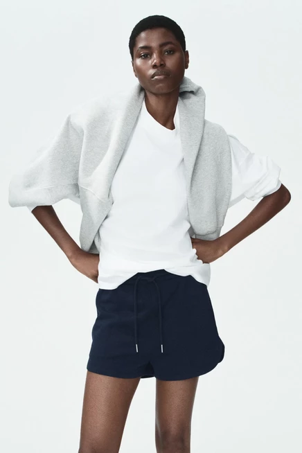 Женские шорты H&M из футера, темно-синие