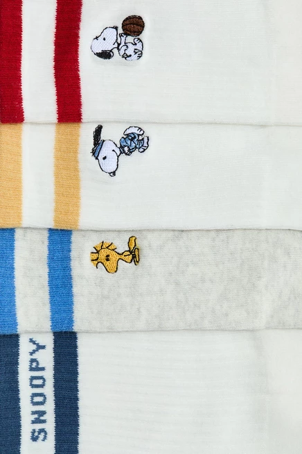 Детские носки H&M, 5 пар, с принтом Snoopy, белые