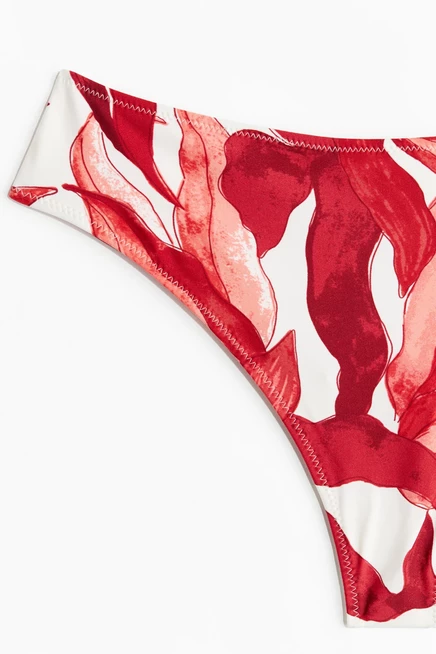 Женские плавки бразильянки H&M, белые с красным принтом