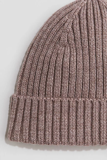 Merino wool beanie dark beige
