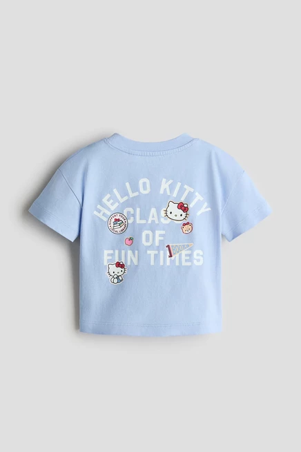 Детская футболка H&M с принтом Hello Kitty, голубая