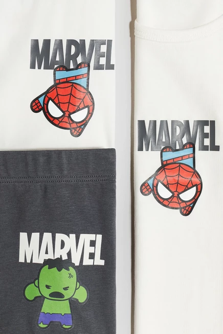 Детский комплект H&M нижнее белье, 3 предм., белый с принтом Marvel