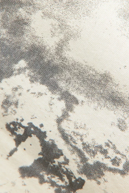Printed cotton T-shirt cream/marbled