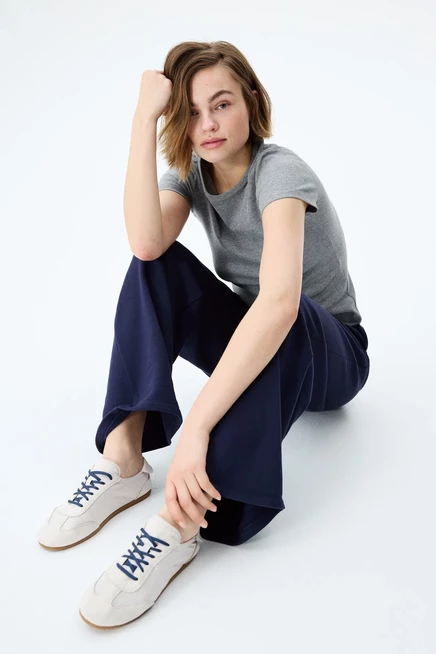 Женские джоггеры H&M Wide-leg, темно-синие