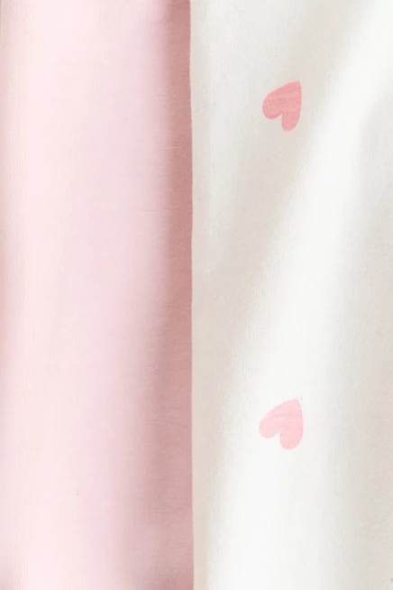 2-Pack Cotton Leggings light pink/hearts