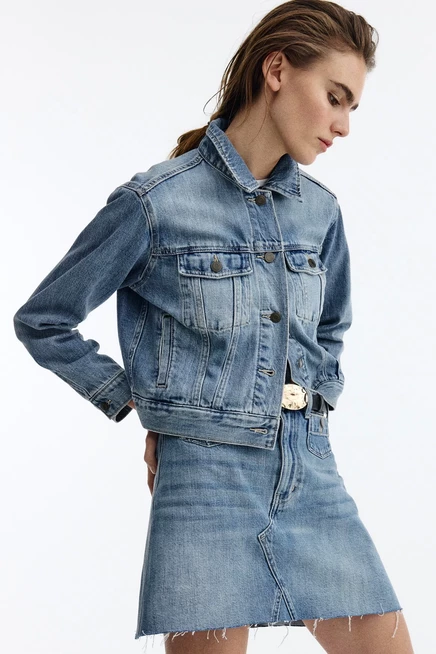 Женская джинсовая куртка H&M, светло-голубая