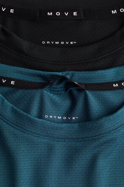 2-Pack Sports Shirts with DryMove™ dark turquoise/black