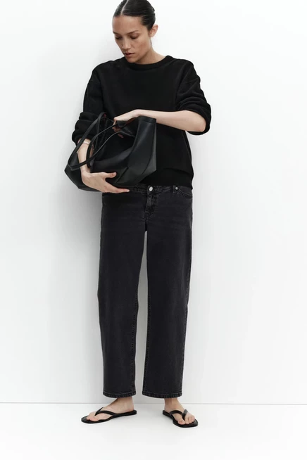 Женские джинсы H&M MAMA укороченные, черные