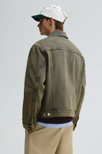 Мужская джинсовая куртка H&M Trucker, зеленая