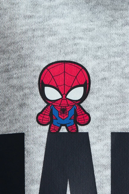 Детская толстовка H&M с принтом Marvel, серый меланж