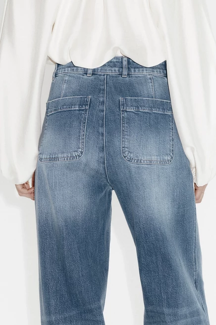 Женские джинсы H&M Wide High, высокая талия, джинсовый