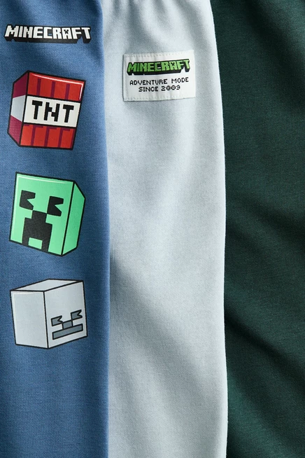 Детские джоггеры H&M, 3 шт., зеленые Minecraft
