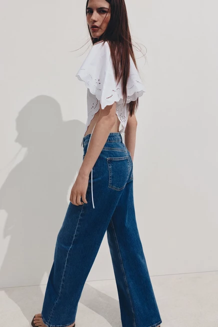 Женские джинсы H&M Harper High Rise Wide Leg, синие (2)