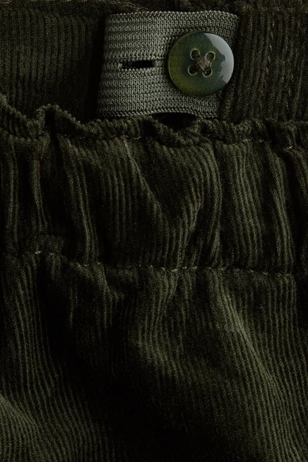 Cotton Corduroy Joggers dark khaki green